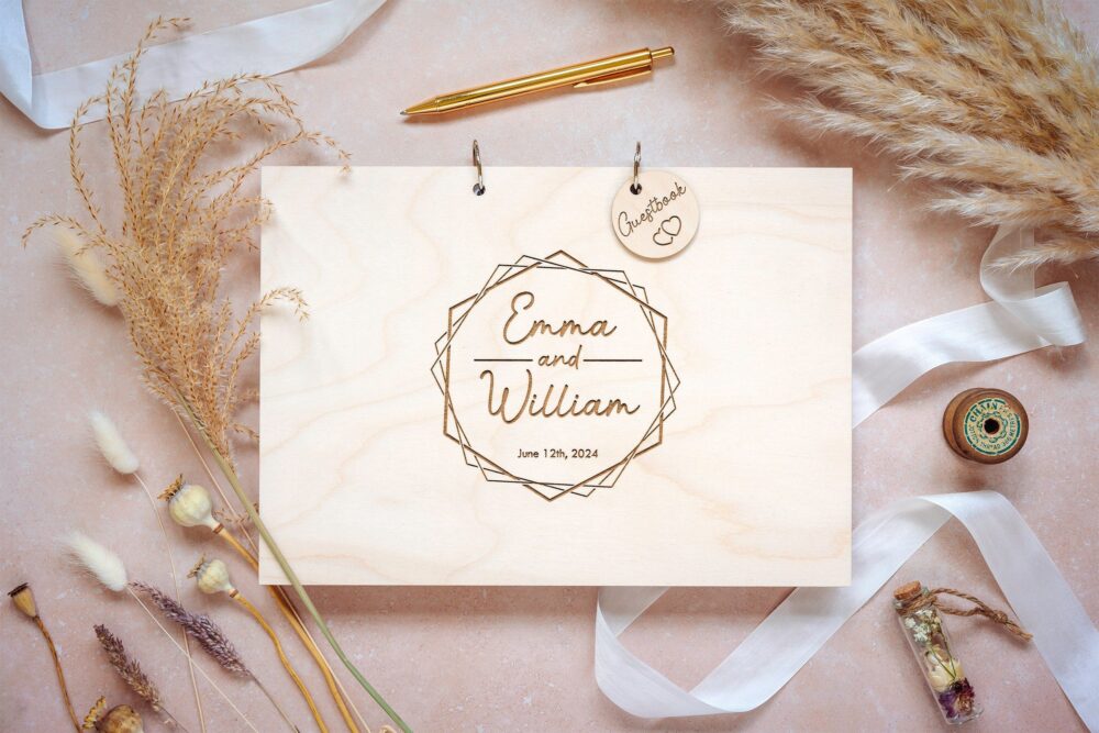 Geometric Wedding Guest Book, Modern & Timeless Design