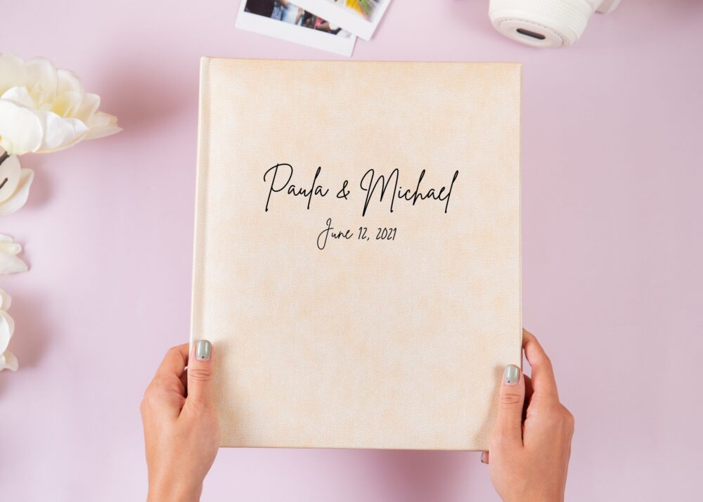 Custom Wedding Guest Book. Personalized Gold Or Silver Book With 20 Pages. Album. Polaroid Guestbook Pages