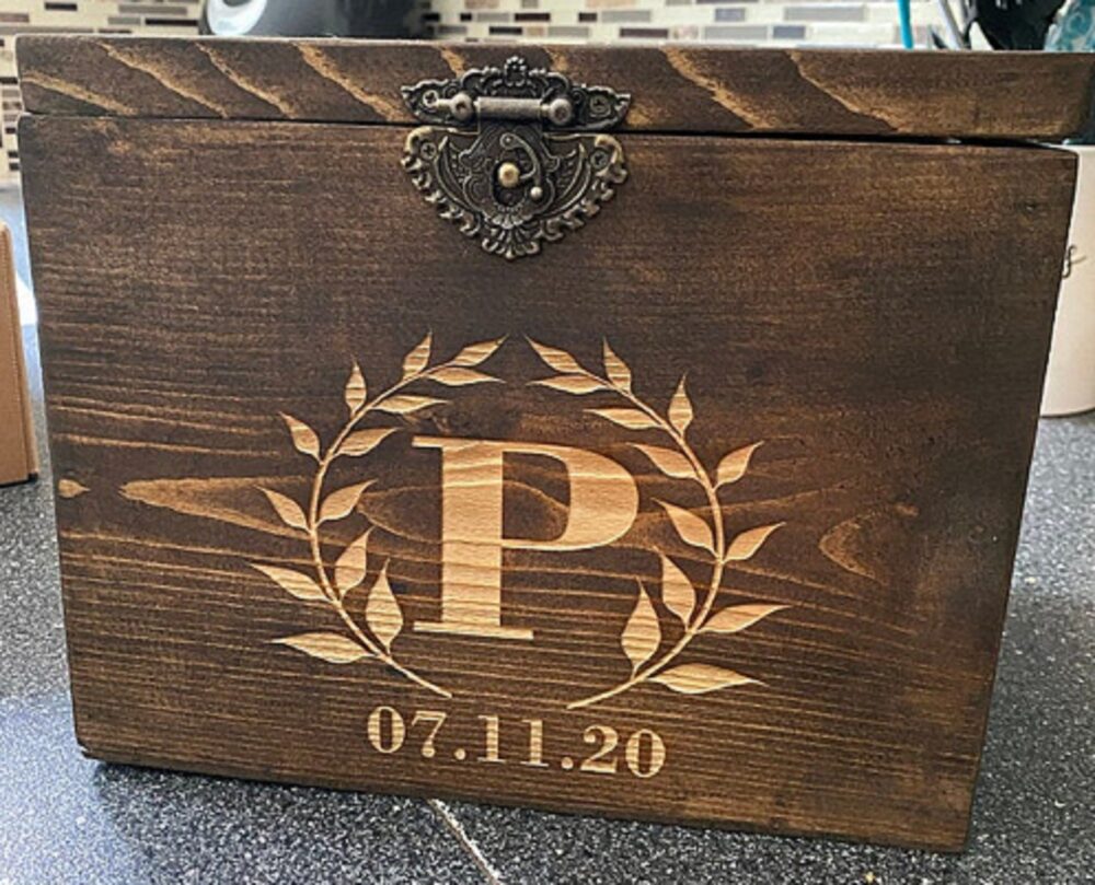 Card Box For Wedding - Rustic Holder Reception Wood