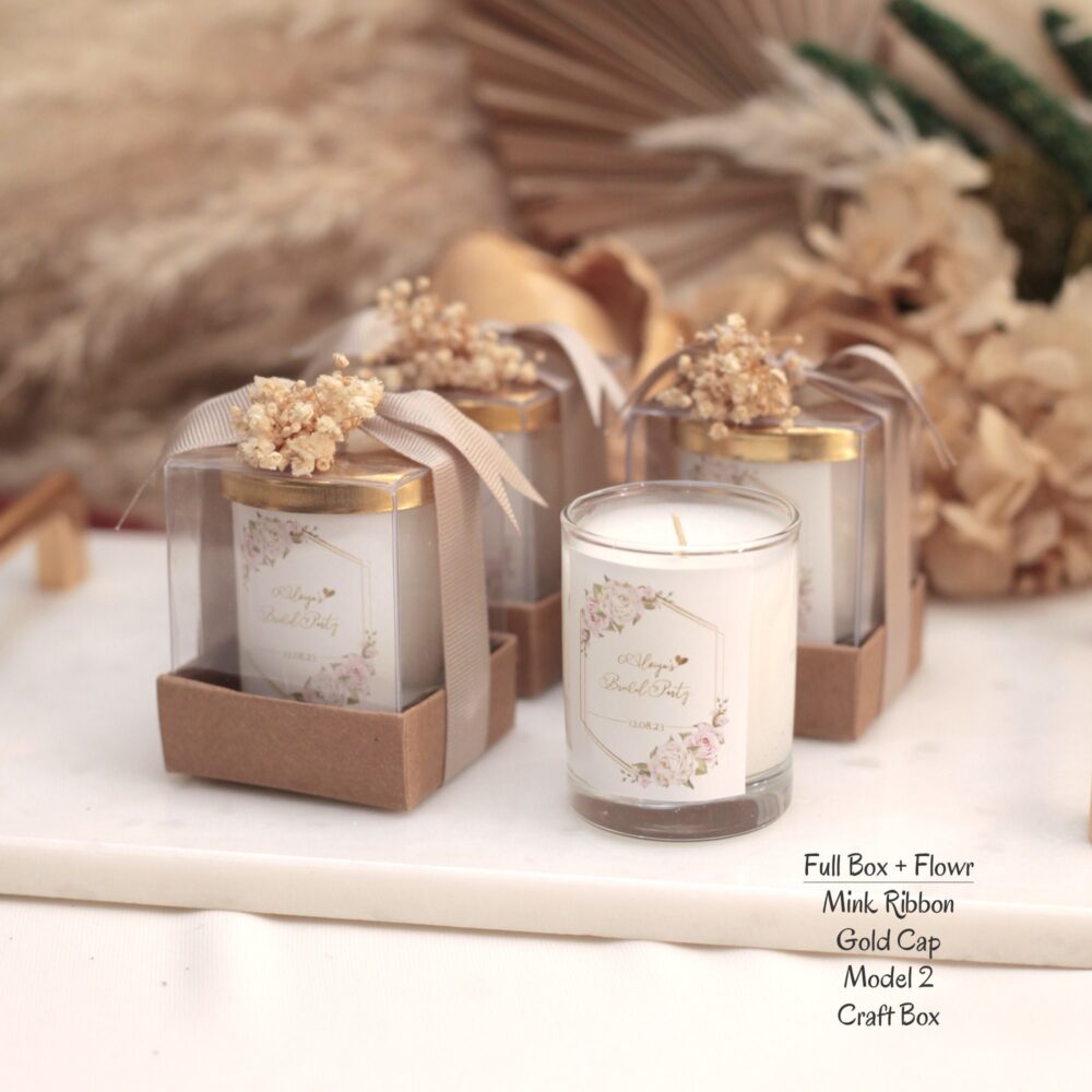 Personalized Wedding Favor Candle, Bridal Shower Engagement Custom Gift Baptism Candle