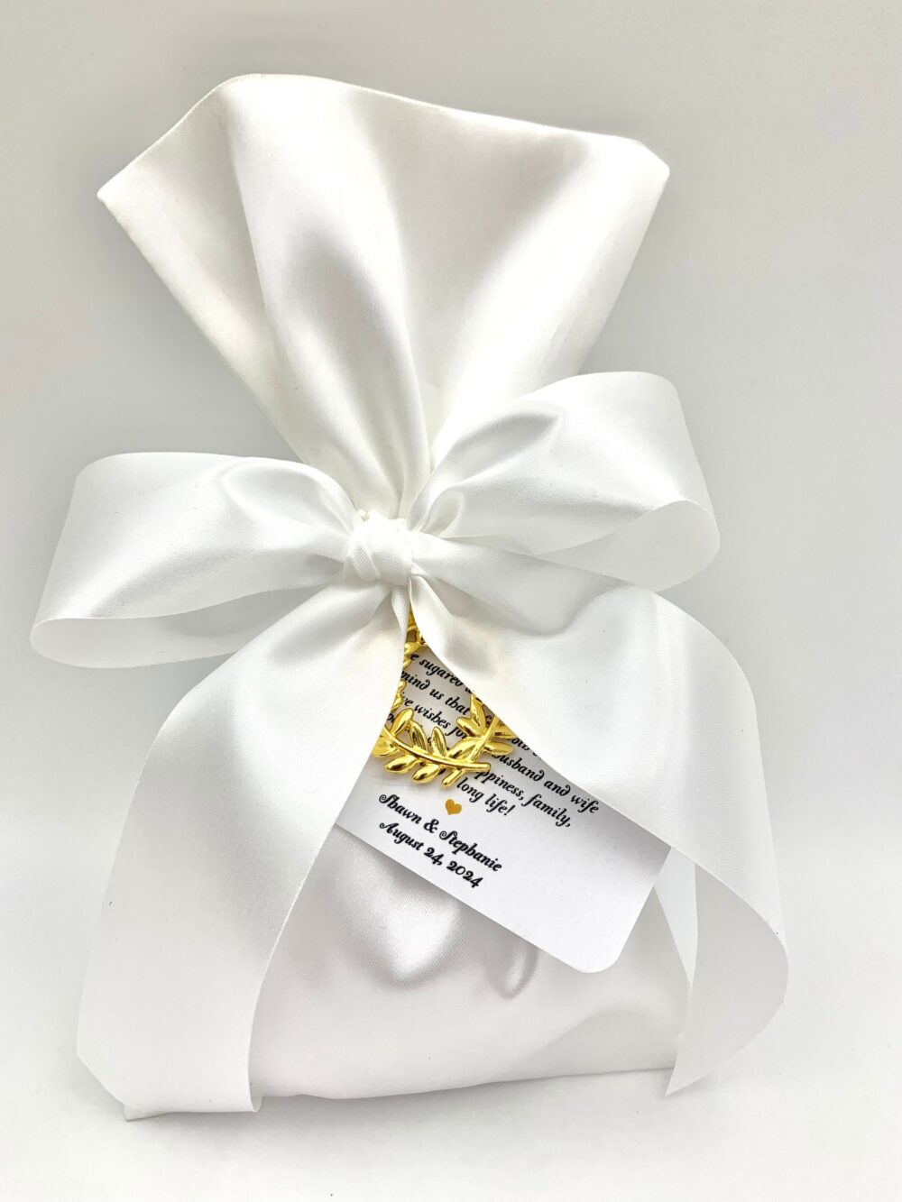 10 Pcs, Greek Wedding Favor Tags, Boubouniera Tags, Koufeta Bomboniera, Satin Bags, Italian Wedding, Almond Favor Tags
