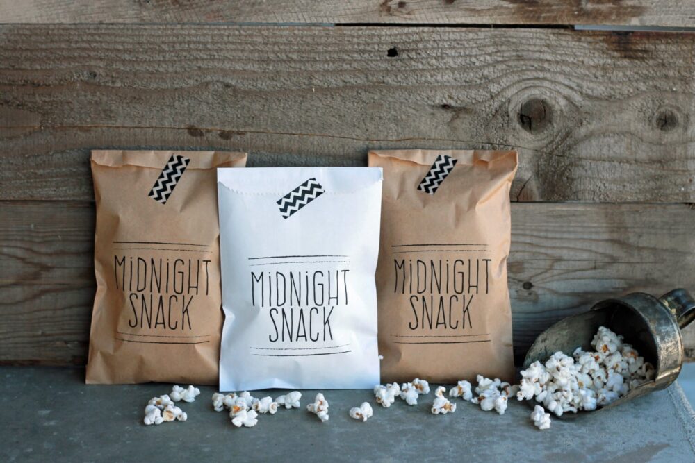 Wedding Favor Bags - Midnight Snack Bags, Rehearsal Dinner, Engagement Party, Popcorn Donut Candy Buffet Sweet