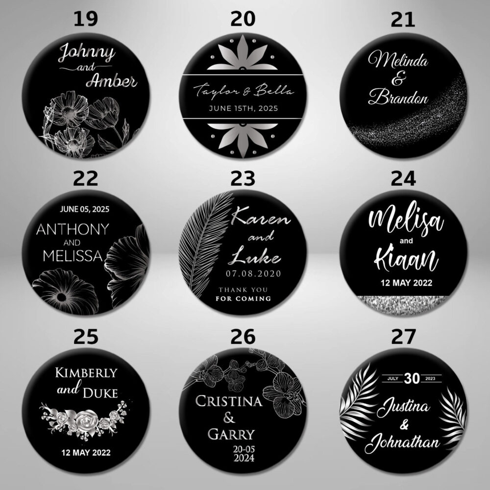 Black-Silver Themed Bulk Wedding Favor Bottle Opener For Guest, Personable Favour