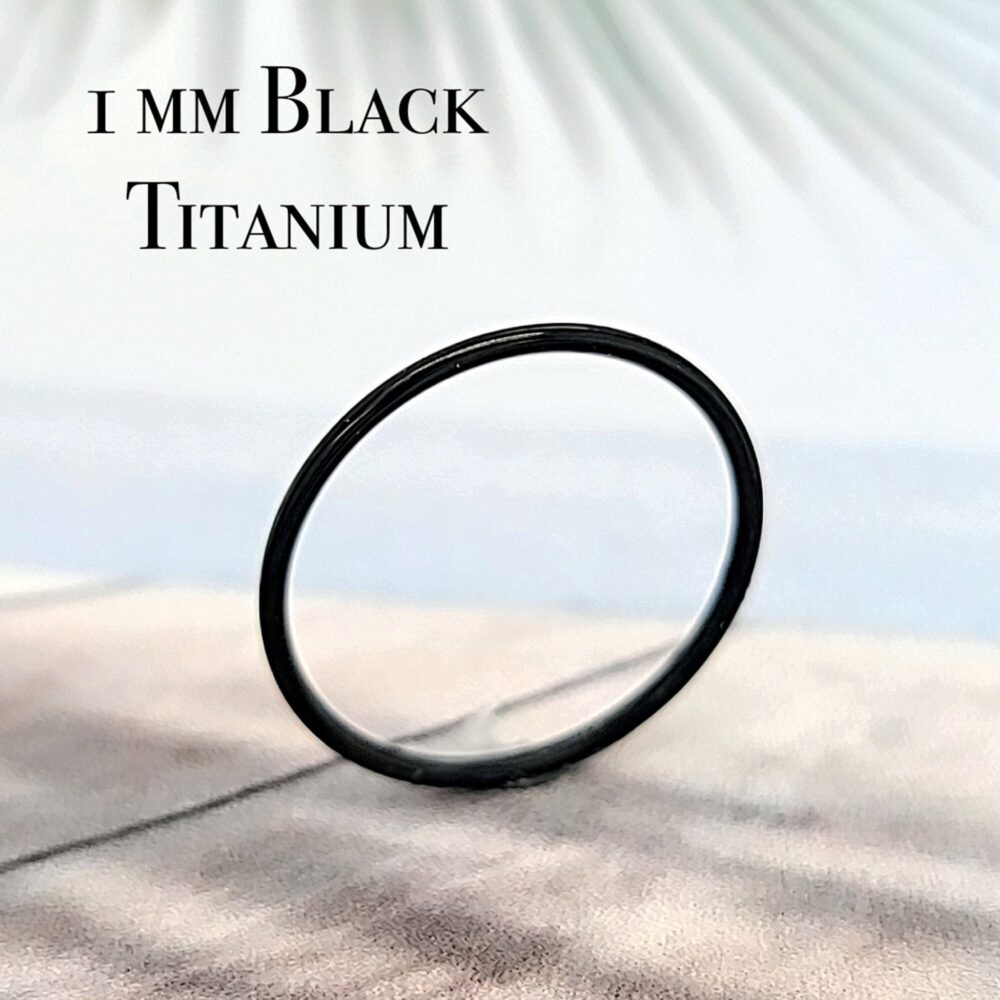 Black Titanium Ring, Skinny Toe Ring, Band Ring For Women, Fitted, Gift Her, Stacking Simple Pinky