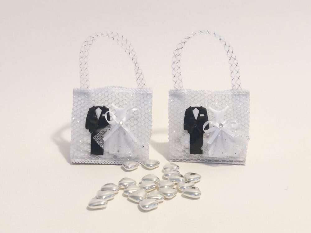 Bride & Groom Shiny Favors Bags, Wedding For Guests, Engagement Gift Thank You Coming Souvenir, Small Chocolate Bags