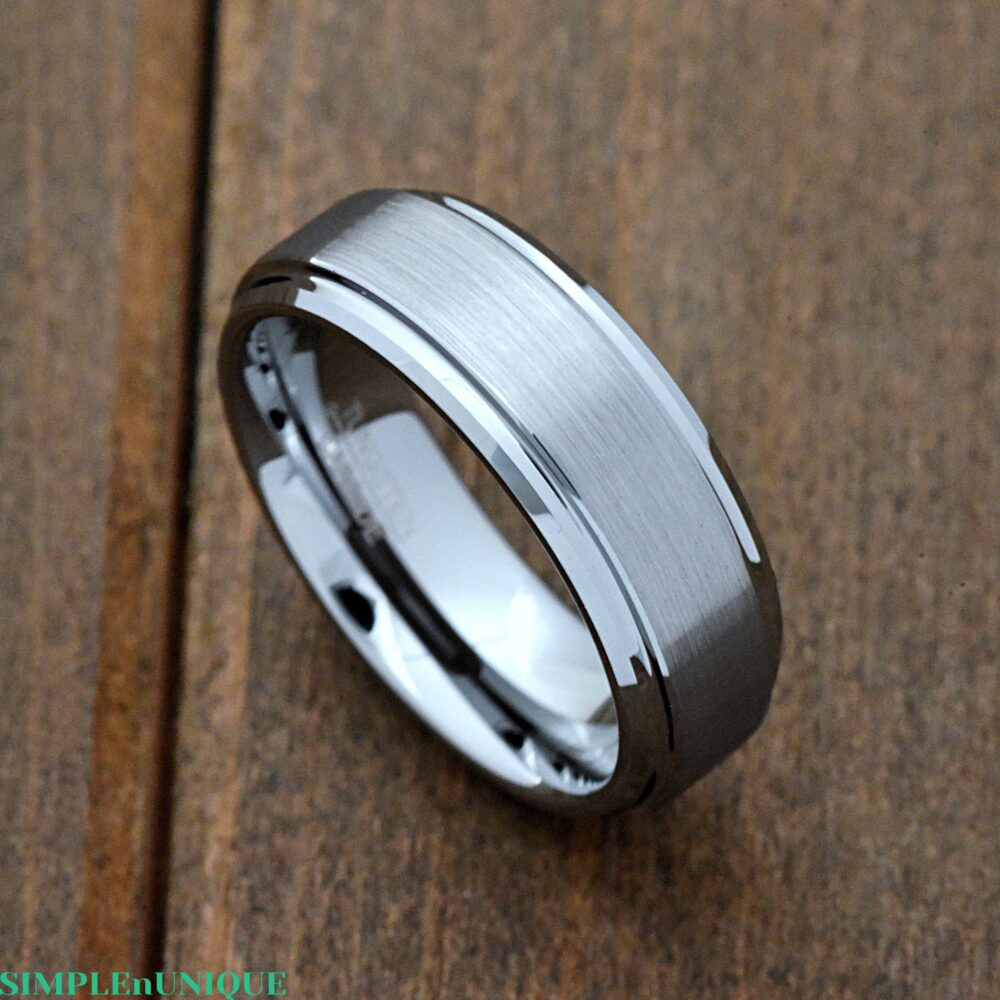 7mm Tungsten Carbide Ring, Engraved Personalized Promise Anniversary Gift, Wedding Band, Ring Tungsten