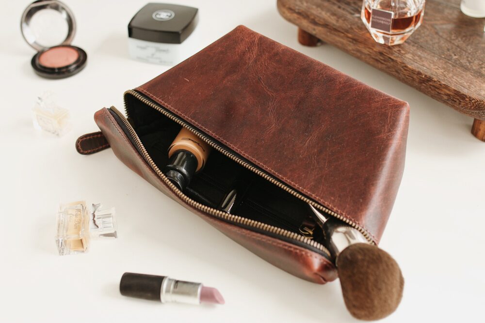Bridesmaid Gifts Wedding Day, Leather Makeup Bag, Personalized Gift, Luxury Gift Box