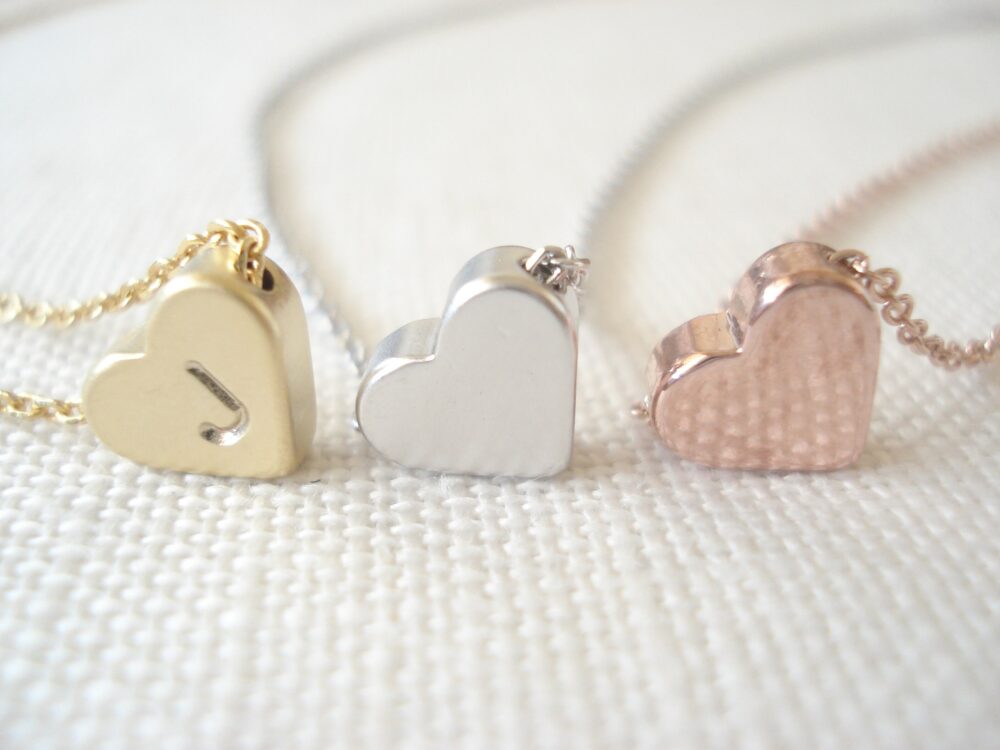 Floating Heart Necklace...personalized Initial Necklace, Minimalist Gold, Rose Gold Or Silver, Flower Girl, Bridesmaid Gift, Gift For Her