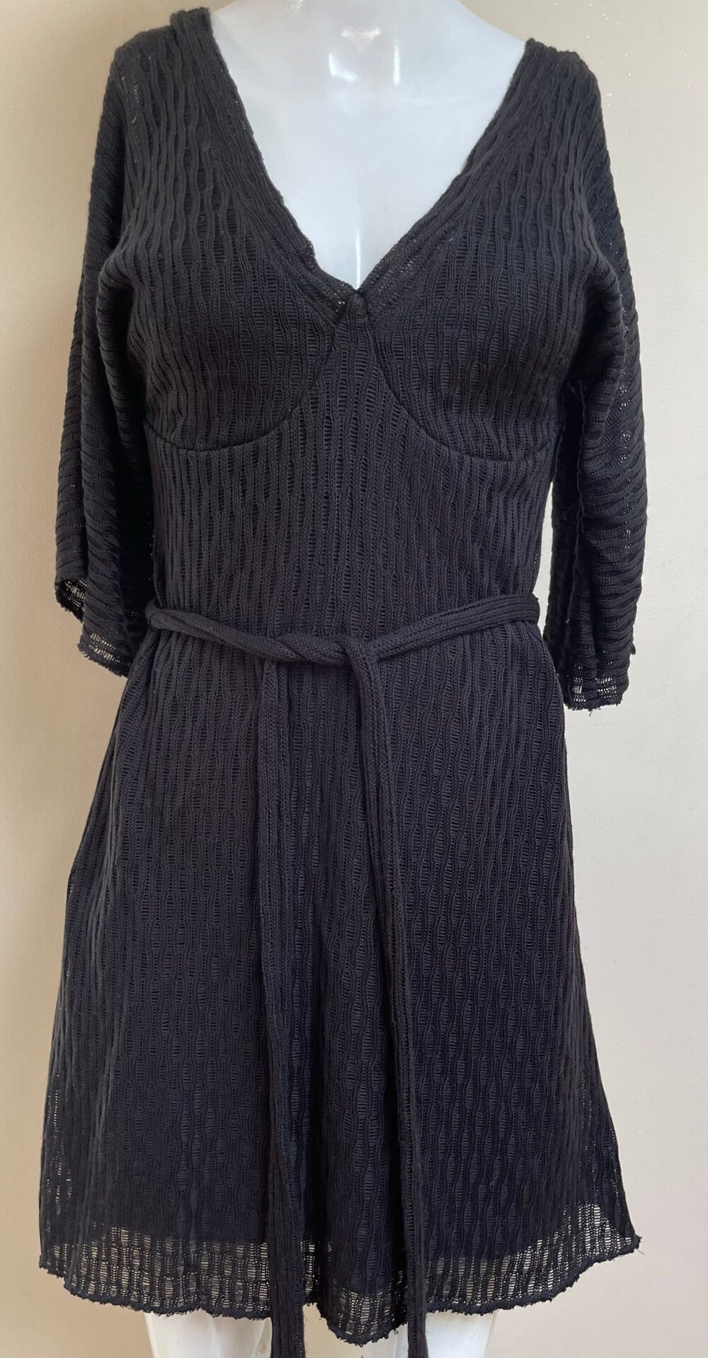 Little Black Dress lbd Deep V Bell Sleeves Size S