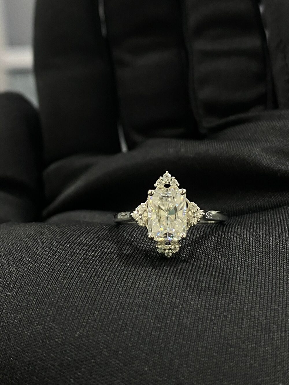 Radiant Cut Moissanite Engagement Diamond Ring-14K Solid White Gold Solitaire Ring-Unique Anniversary Gift Ring-Wedding Promise Ring