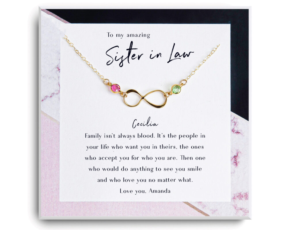 Gifts For Sister in Law - Bonus Sister Gift Necklace- Law Necklace Of The Groom Wedding Unique Birthday Gift
