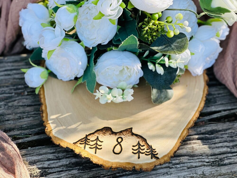 Wooden Wedding Table Numbers - Rustic For Wood Slice Rustic Decor Mountain