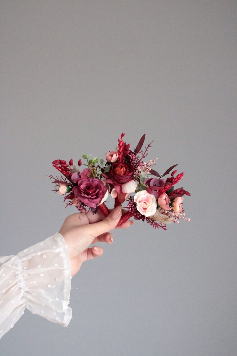Burgundy Pink Wedding Boutonniere, Marsala Buttonhole, Boho Wedding, Dried Flower Boutonnieres, Eucalyptus Boutonniere, Wedding Buttonhole