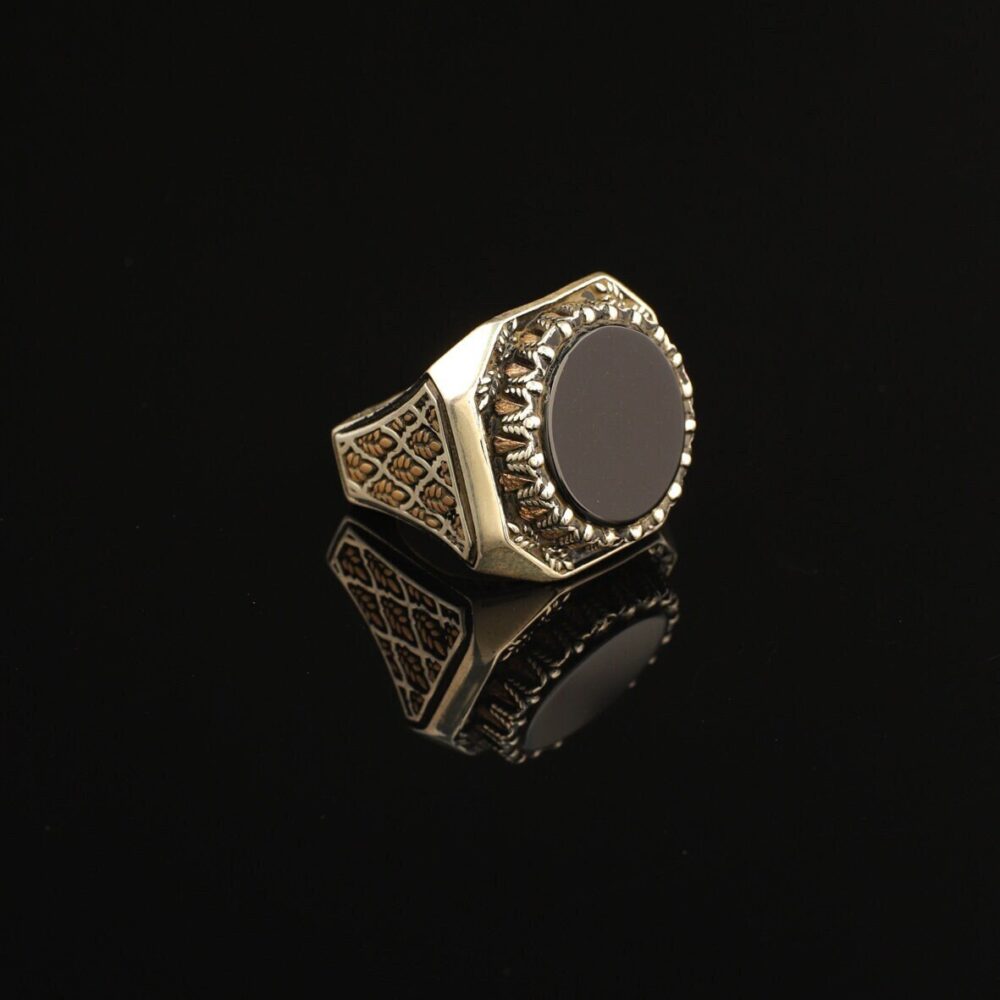 Black Onyx Men's Ring, Onyx, Sterling Silver, Shiny Ring, Signet Men, Gift For Him