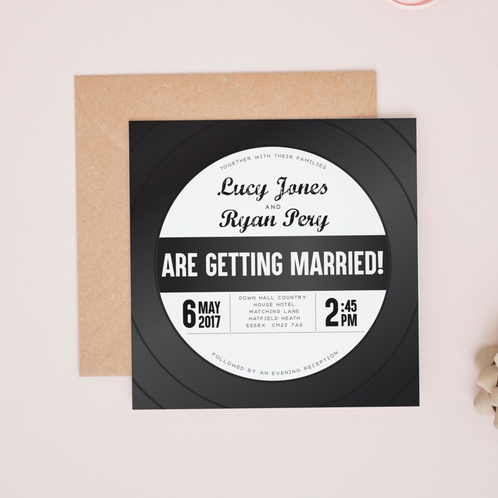 Vinyl Record Wedding Invitation Bundle, Vintage Sets, Printable Invitations, Invites, Template, #6000