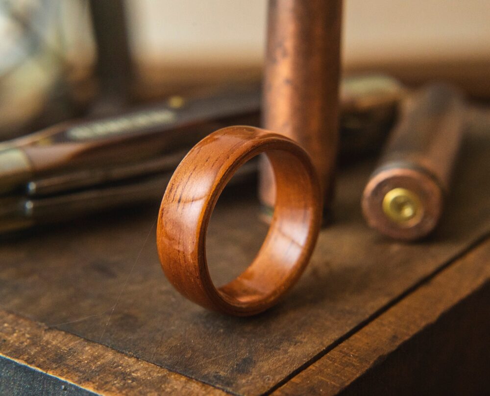 Mens Wood Wedding Band Made From Koa, Wedding Ring, Wooden Ring