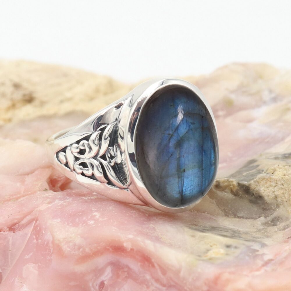 Labradorite Ring, Sterling Silver Rings, Male Gemstone Ring For Men, Birthstone Statement Handmade Rings For Him