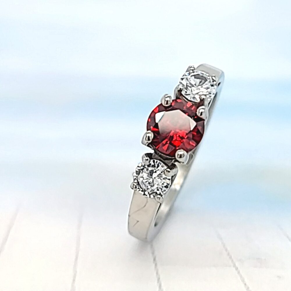 Birthstone Ring, Rings For Women, Men. Gemstone Jewelry, Stainless Steel, Finger Ring, Midi Gift For Her, Him. Cz Birthday Gift