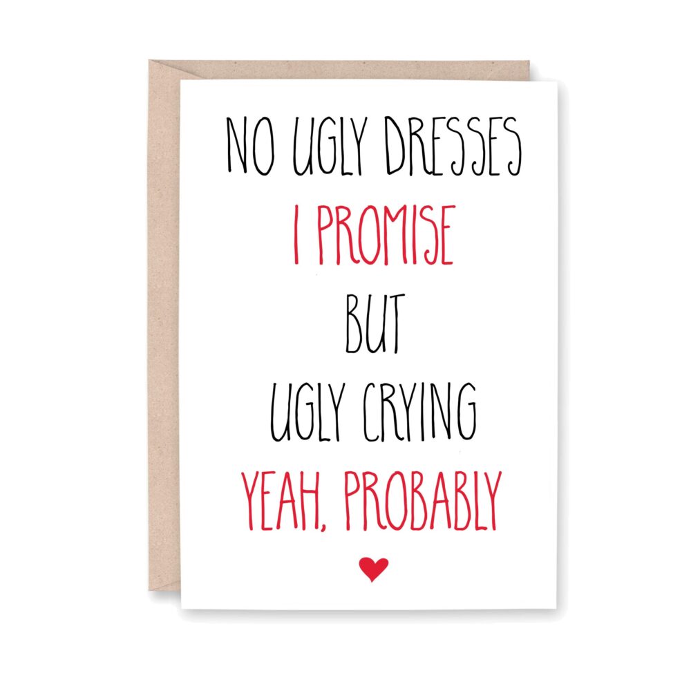 Funny Bridesmaid Proposal Card, Will You Be My Bridesmaid, Maid Of Honor Proposal, Bridesmaid Card, Matron Honor, Ugly Crying