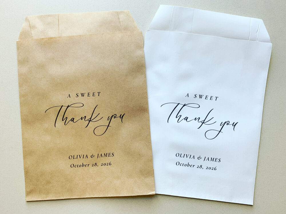25 A Sweet Thank You Favor Bag || Wedding Favor Bag, Donut Bags, Cookie Bag, Love Is Bridal Shower