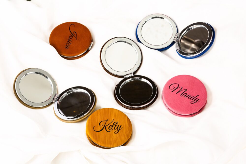 Personalized Compact Mirror, Pocket Custom Bridesmaid Gift, Bachelorette Favor, Gift For Her