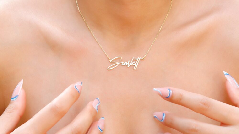 14K Gold Personalized Signature Necklace, Custom Name Dainty Jewelry, Gift For Her, Mother Day