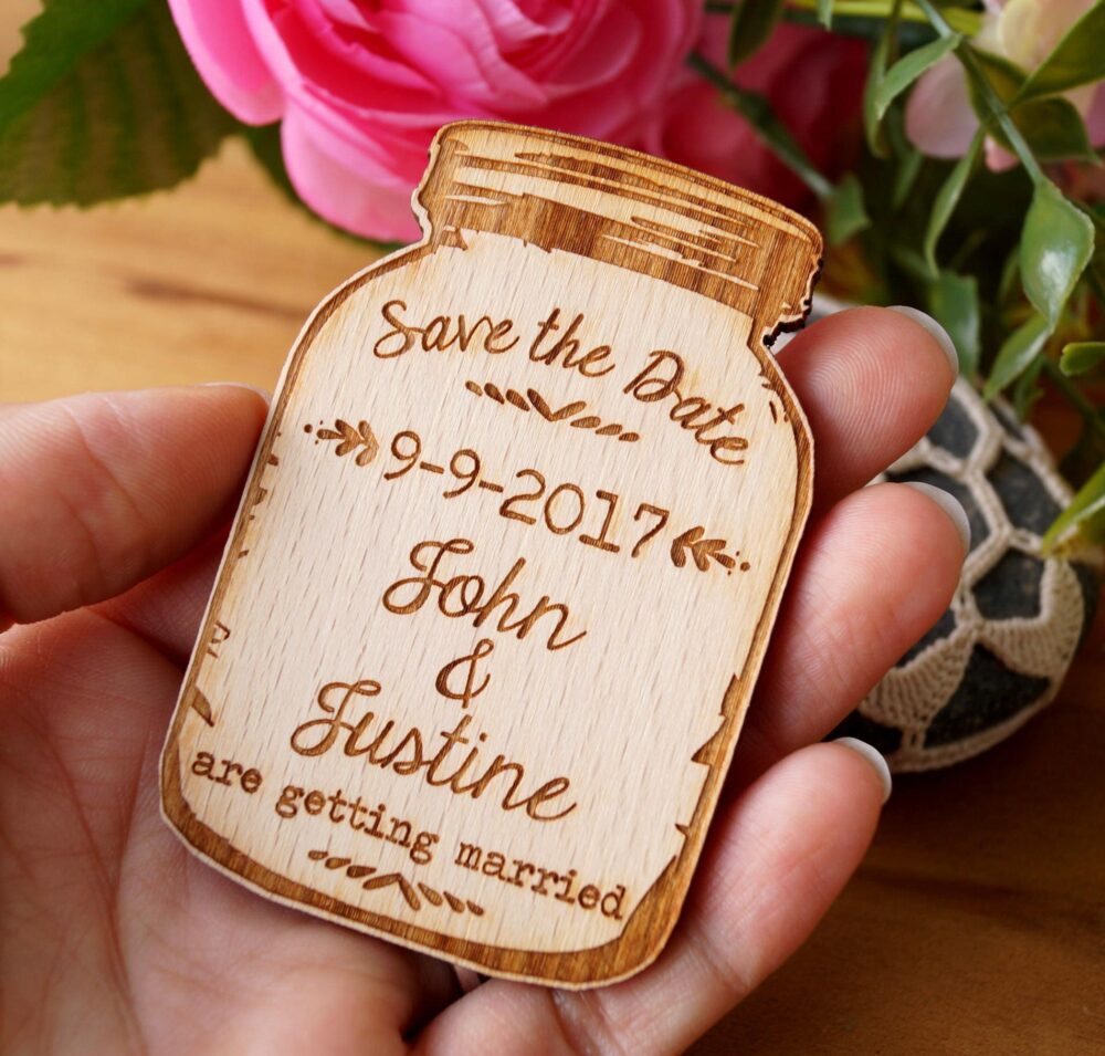 Save The Date, Save Date Magnet, Wedding Dates, Mason Jar Rustic Wooden Magnets, Magnets