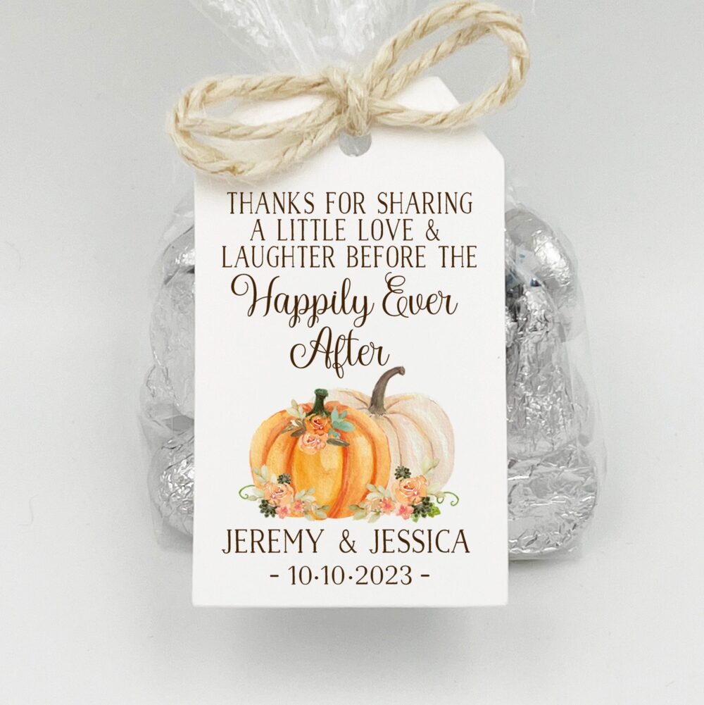 Fall Rehearsal Dinner Favor Kit | Love Laughter Happily Ever After Wedding Favor Kits, Fall Wedding Diy Favor, Pumpkin Idea