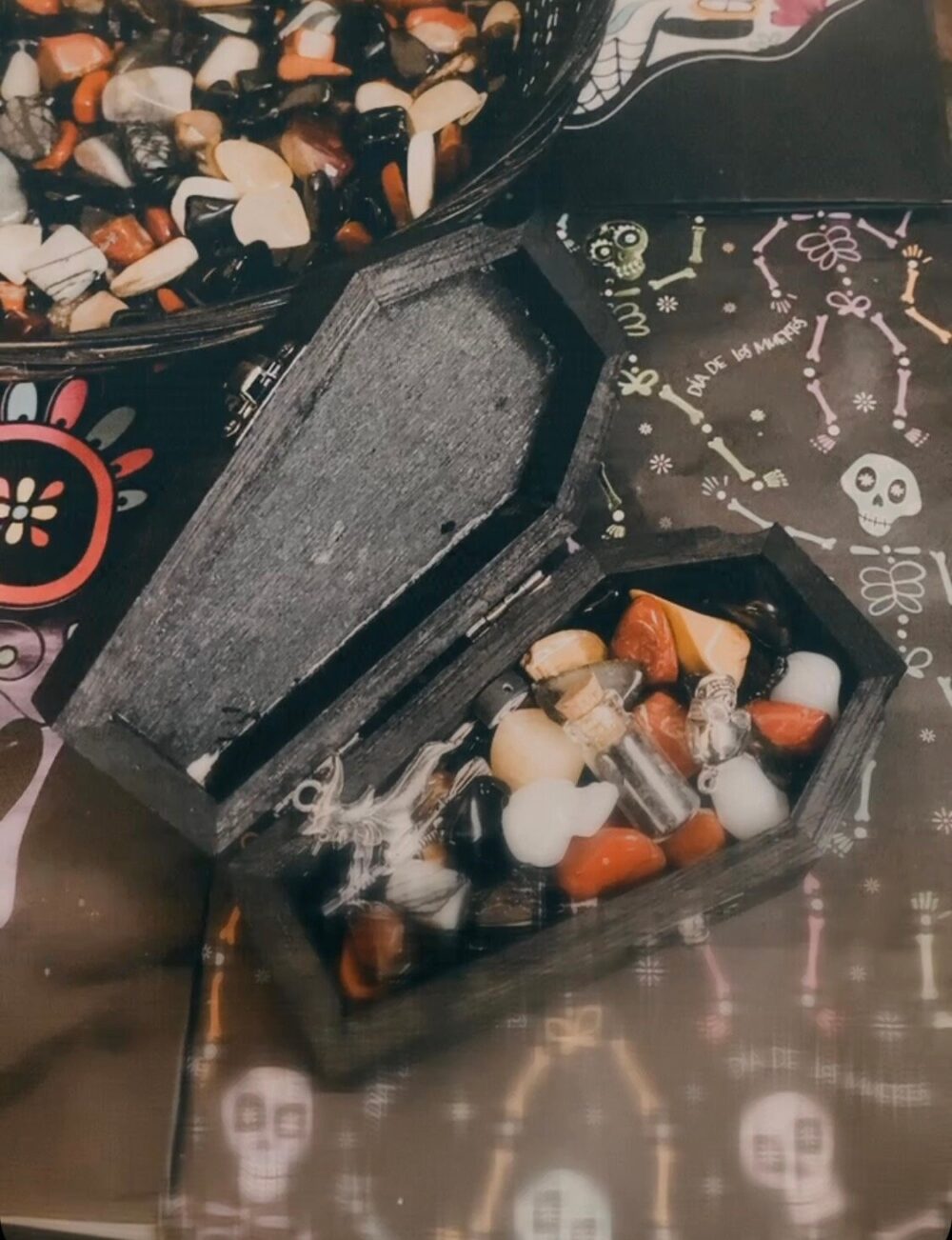Halloween Witches Confetti in Limited Time Mini Coffin Box/Confetti - Gobblincore Crystal Confetti Mystery Bag