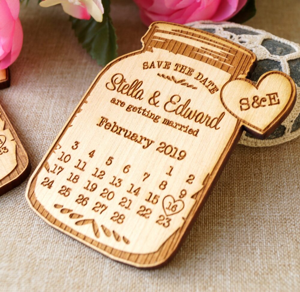 Save The Date Magnets, Wedding Save Dates, Announcement Calendar Wooden 10 Pc
