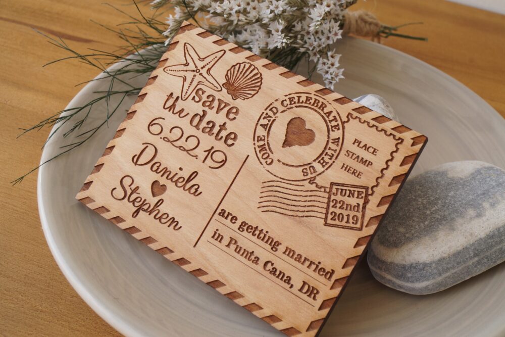Save The Date Magnets - Beach Wedding Save Dates Seashell Design Invitations 10 Pc