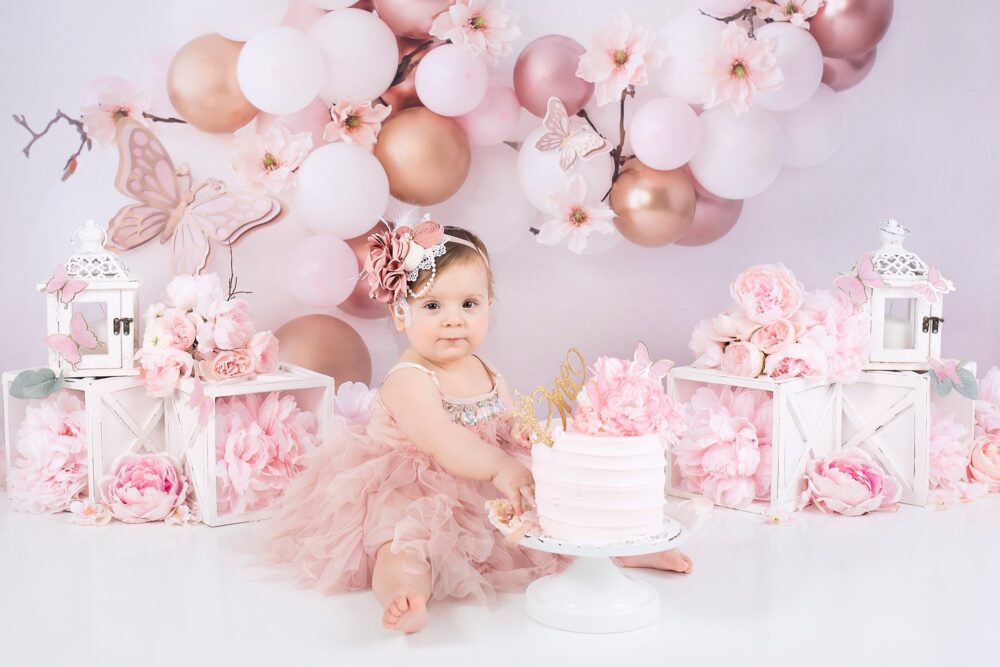 Dusty Pink Blush, Flower Girl Dress, First Birthday Outfit, Cake Smash Pictures, Toddler Dress, Tulle & Feathers Wedding