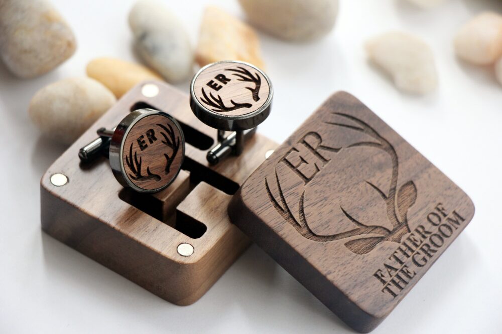 Father Of The Groom Cufflinks; Personalized Bride Wooden Cufflinks, Wedding Gifts, Groomsman Gifts, Husband Gifts