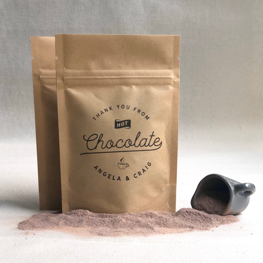 Personalized Hot Chocolate Favors For Guest, Pouch, Winter Wedding Favors, Cocoa Gift, Pouches Only