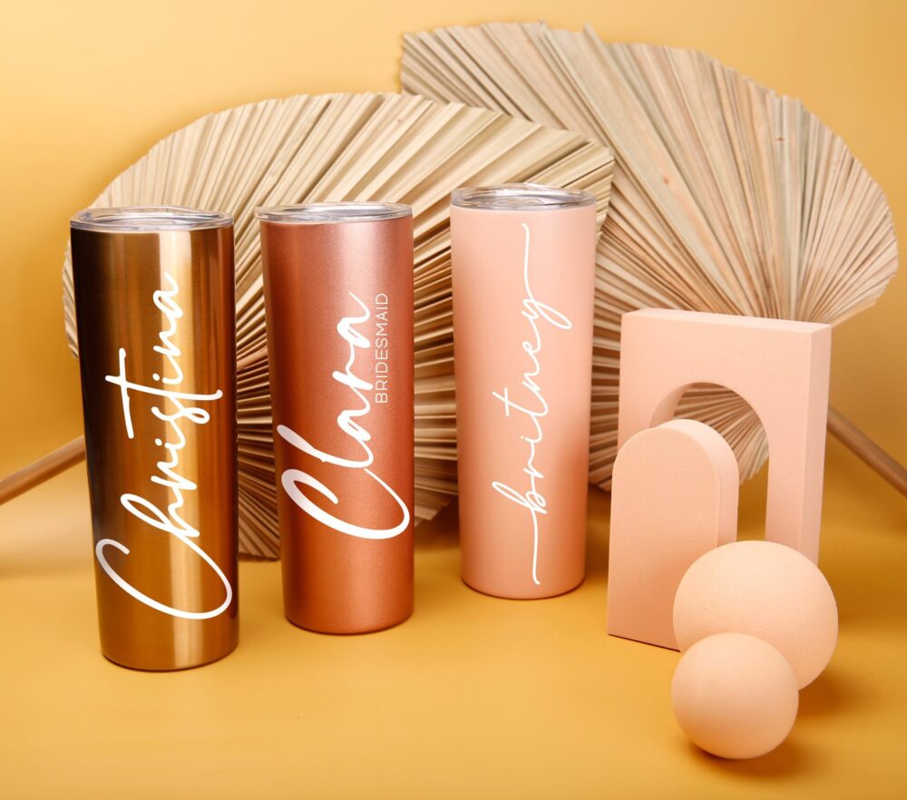 Bridesmaid Gifts, Personalized Tumbler, 12Oz Stainless Steel Tumbler With Straw, Maid Of Honor Gift, Proposal, Wedding Cups