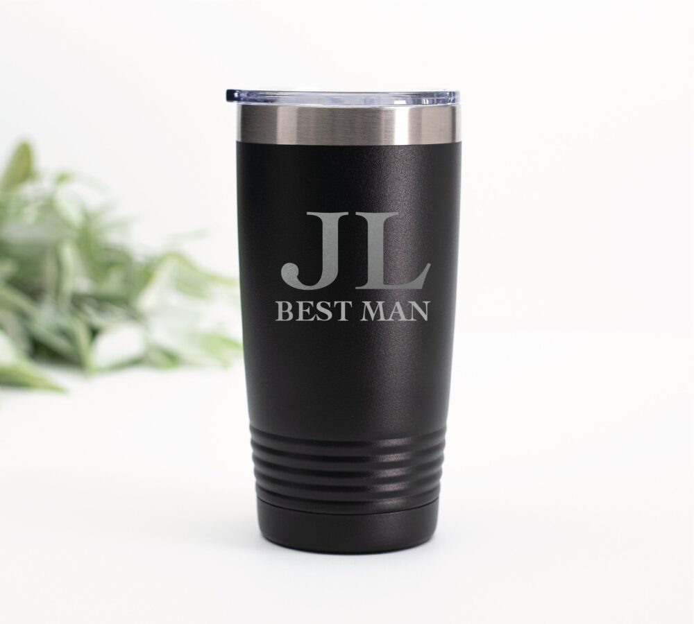 Personalized Tumbler For Groomsman, Groomsman Gift, Black Tumbler, Bachelor Party Best Man Groom Custom Men