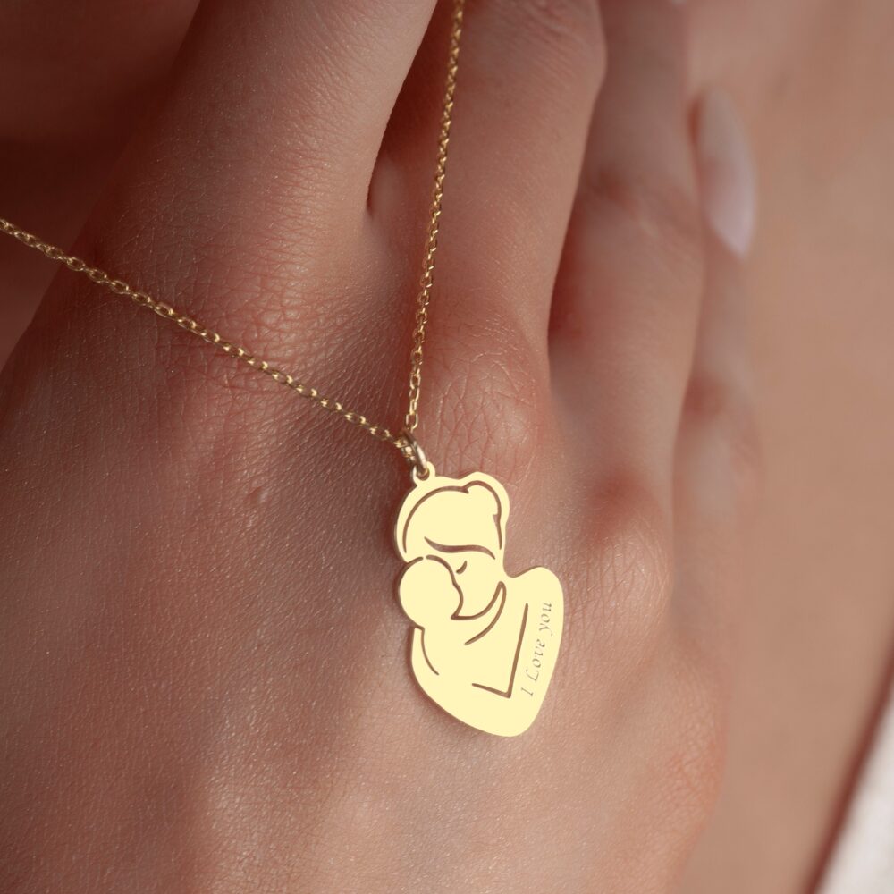 New Mom Gift, & Child Sterling Silver Necklace, Mother Mothers Day Gift For Mom, Mommy Custom Dainty Necklace