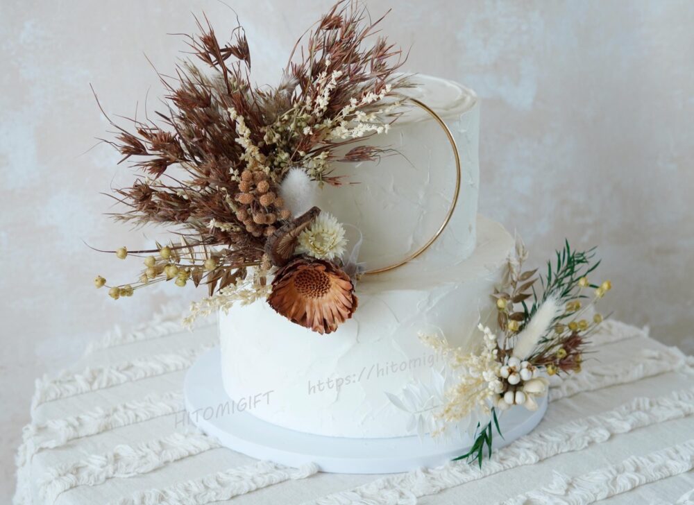 Cake Topper-Wedding Cake Topper-Dried Flower Topper-Party Topper-Cake Topper-Pampas Grass Topper-Preserved