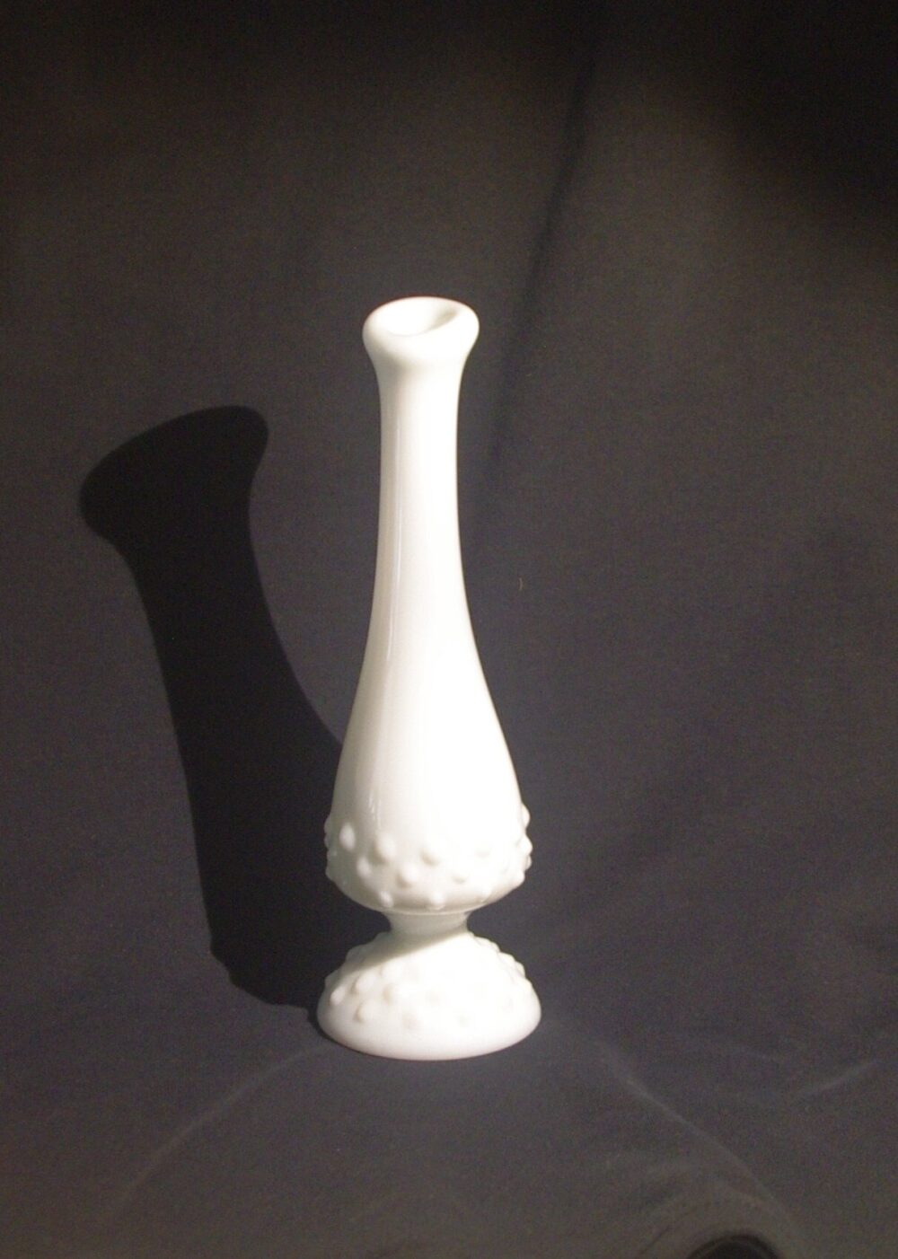 Milk Glass Bud Vase Fenton Hobnail Swung Mcm/1960S
