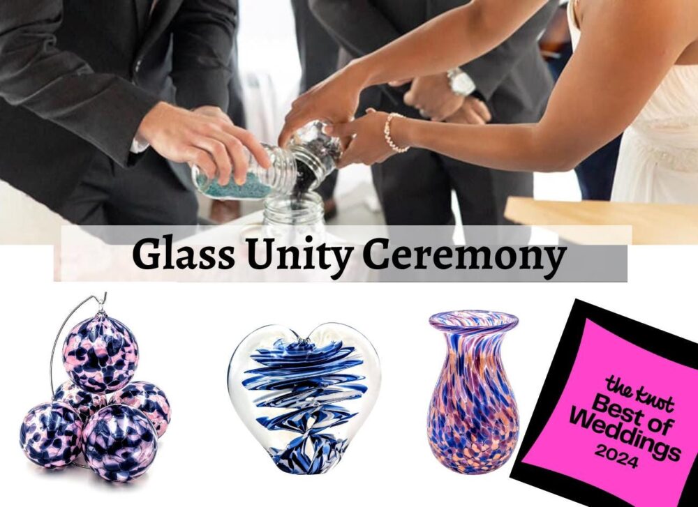 Wedding Unity Glass - Ceremony Blessing Keepsake With Blown Piece Blended Family