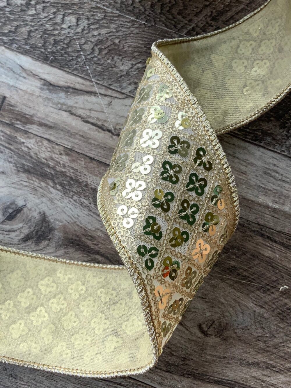 Platinum, Celestial Diamonds, Farrisilk, Wired Ribbon, 2.5" 10 Yards, Designer Ribbon