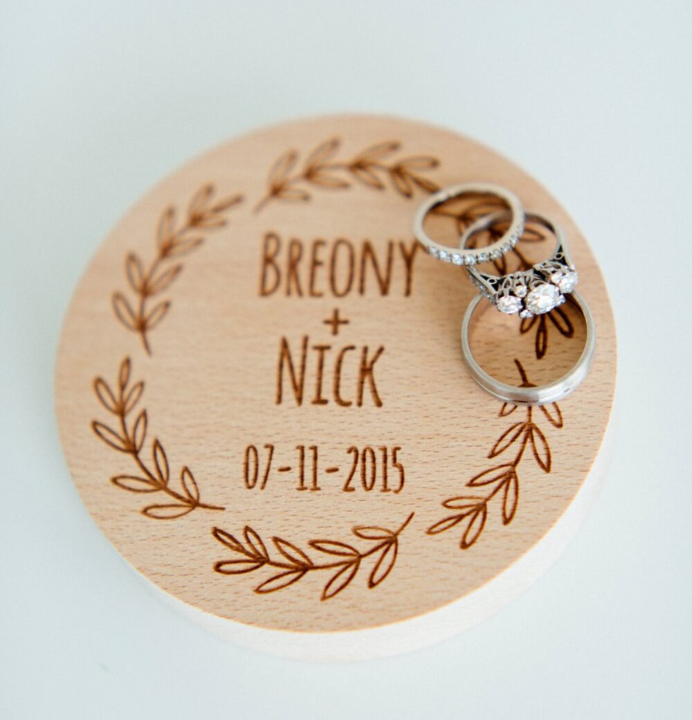 Personalized Ring Bearer Box, Wedding Rustic Pillow, Wooden Custom Engraved Box