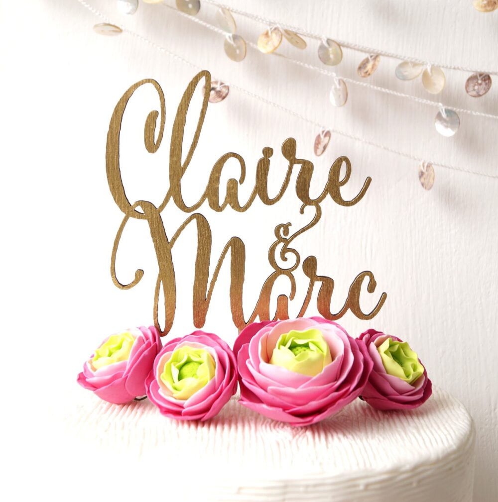 Names Cake Topper, Wedding Rustic Topper,, Wooden Your Choice Of Wood
