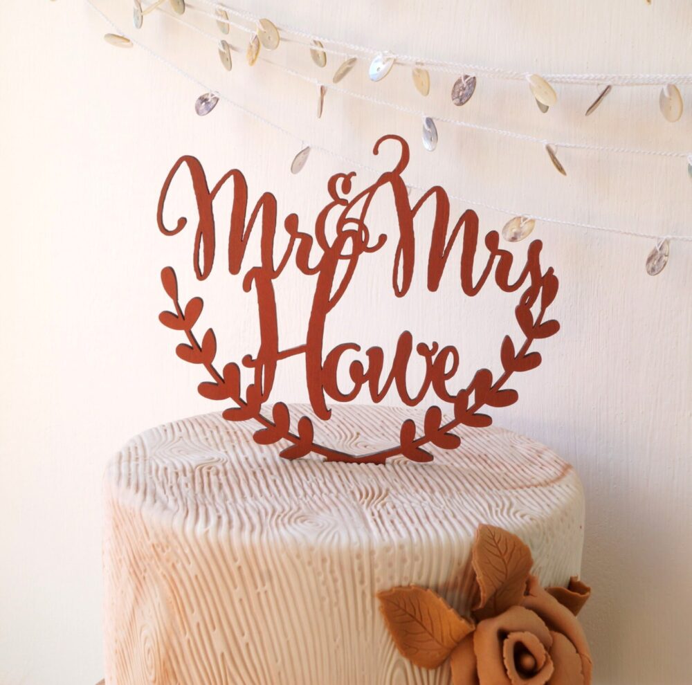 Personalized Cake Topper, Wedding Rustic Names Wooden Topper