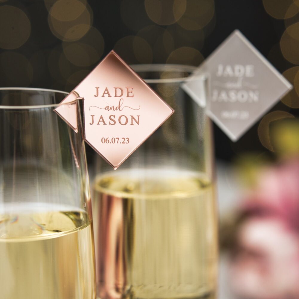 Cocktail Toppers Wedding Favour Drink Tag Glass Topper Stirrer Wine Charm Acrylic Marker