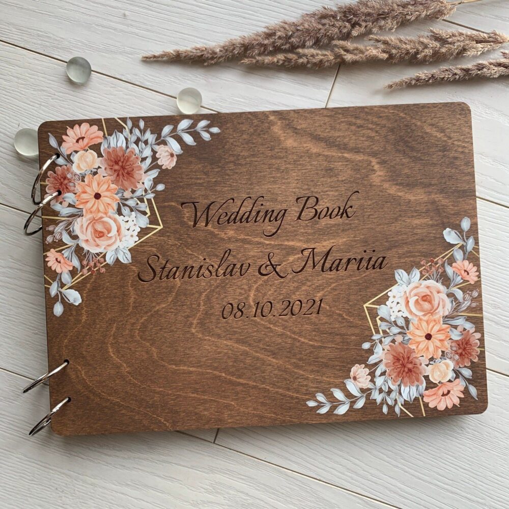 Floral Wedding Guest Book, Boho Wedding, Garden Book, Rustic Journal, Christmas Album