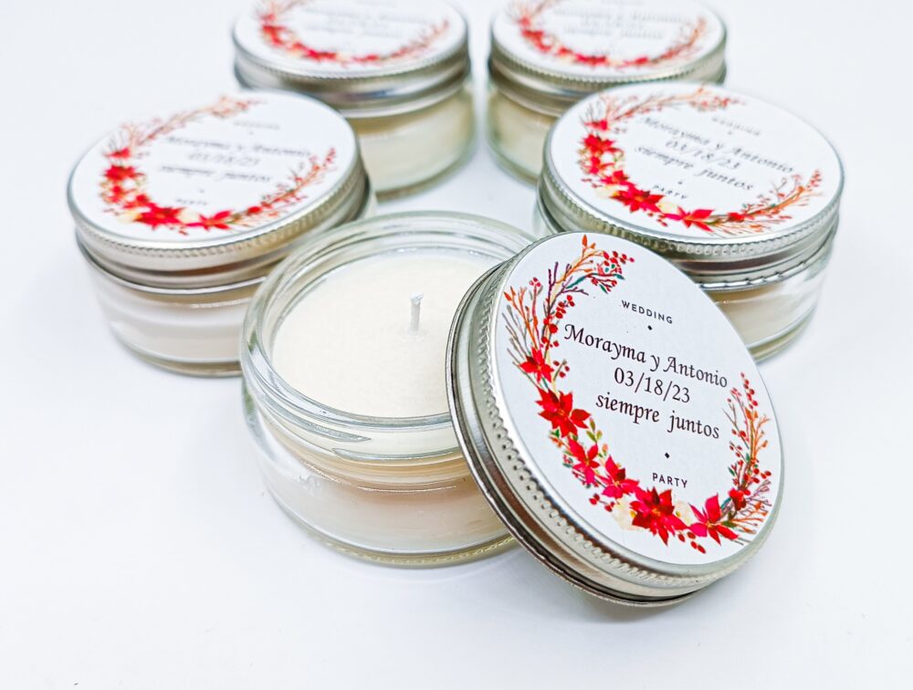 Bulk Wedding Favors Candle - Personalized Bridal Shower 2 Oz Soy Candles Decor With Candles Mini