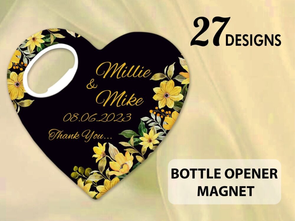 Bulk Wedding Favor Bottle Opener For Guest, Customizable Opener, Personalized Magnets
