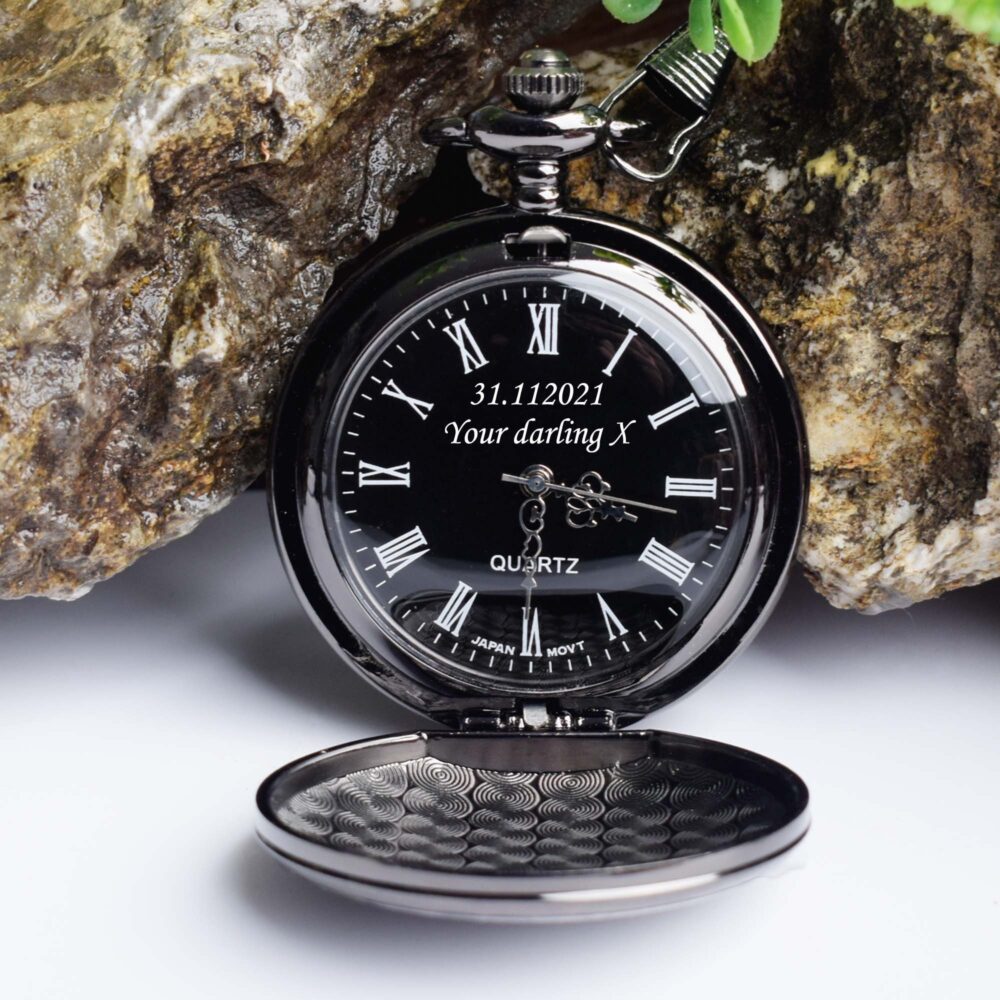 Pocket Watch Engraved With Handwriting, Personalized Custom Gift Groom Favours Wedding For Groomsman
