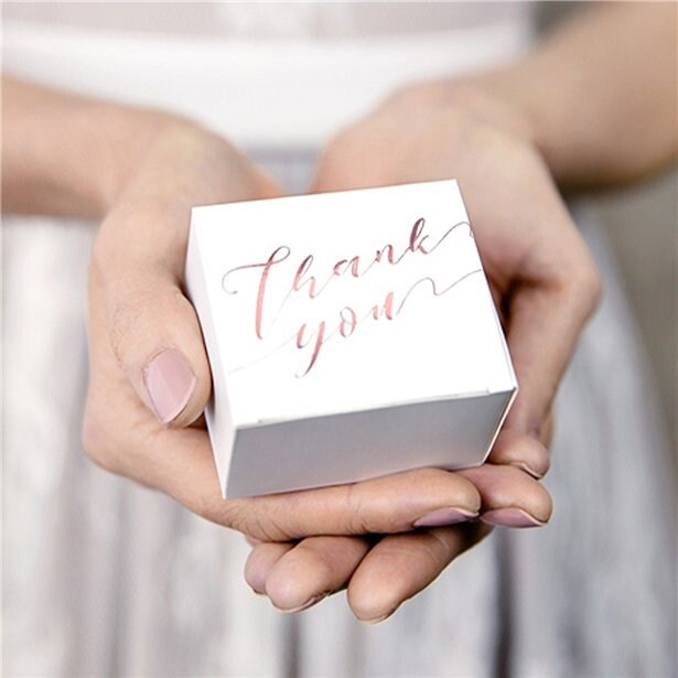 Rose Gold Favor Boxes, Wedding Favors, Boxes, Diy Favors, Script, Bride To Be, Mr Mrs, Treats, Gift, Thank You, Engaged, Bridal